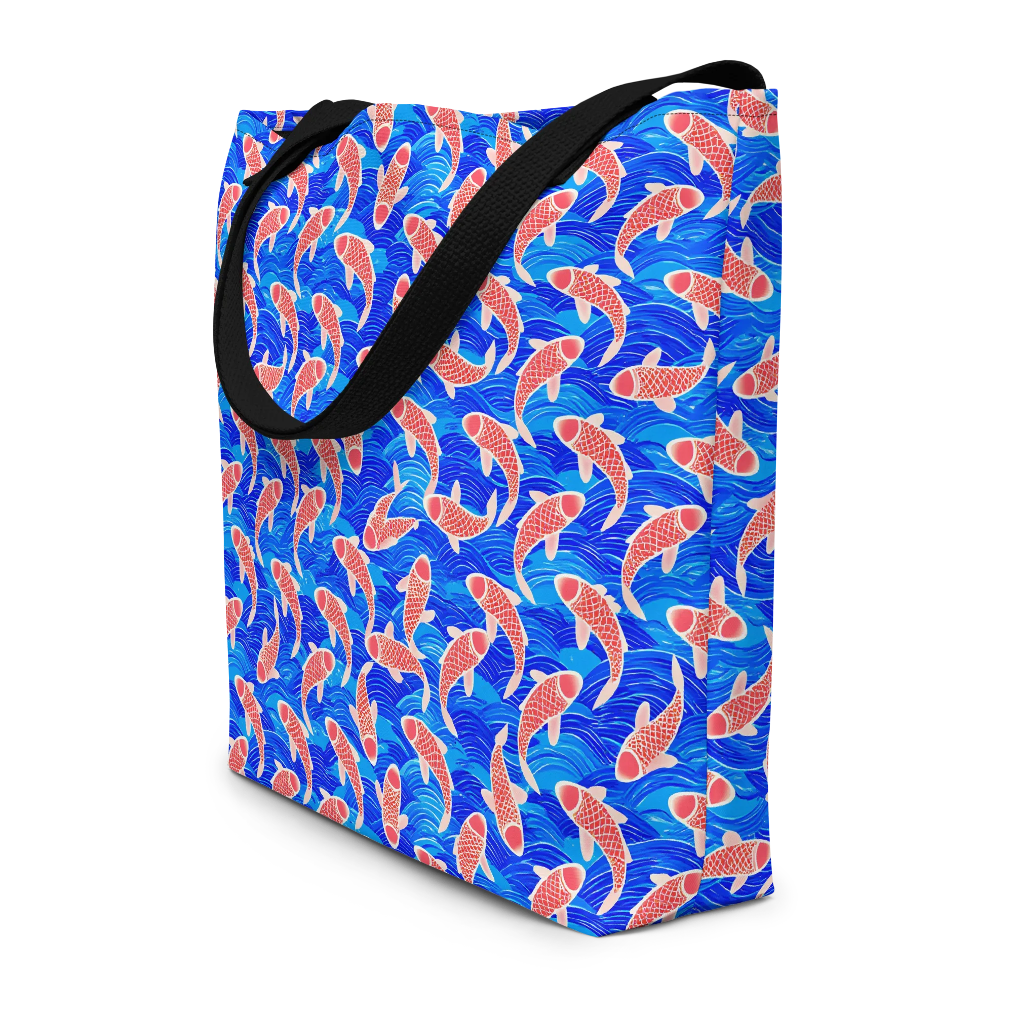 Cobalt Current on Large Tote Bag W/ Pocket — Front