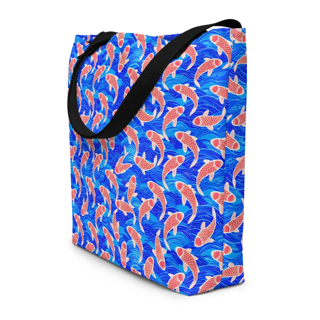 Cobalt Current on Large Tote Bag W/ Pocket — Front