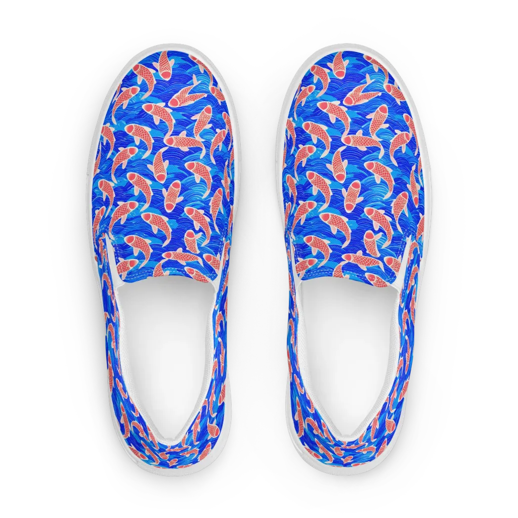 Cobalt Current on Women's Slip-On Canvas Shoes — Front