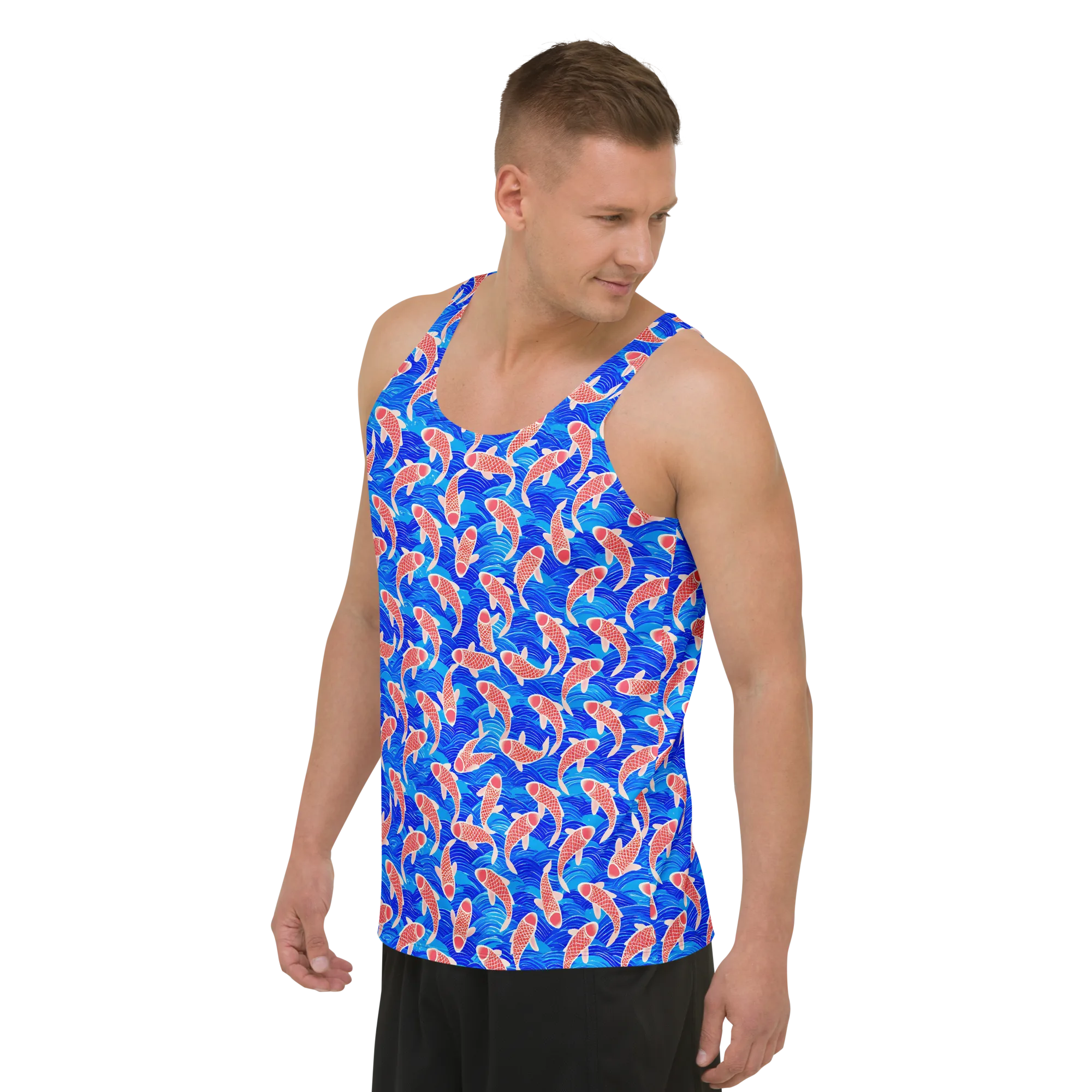 Cobalt Current on Men's Tank Top — Left Front