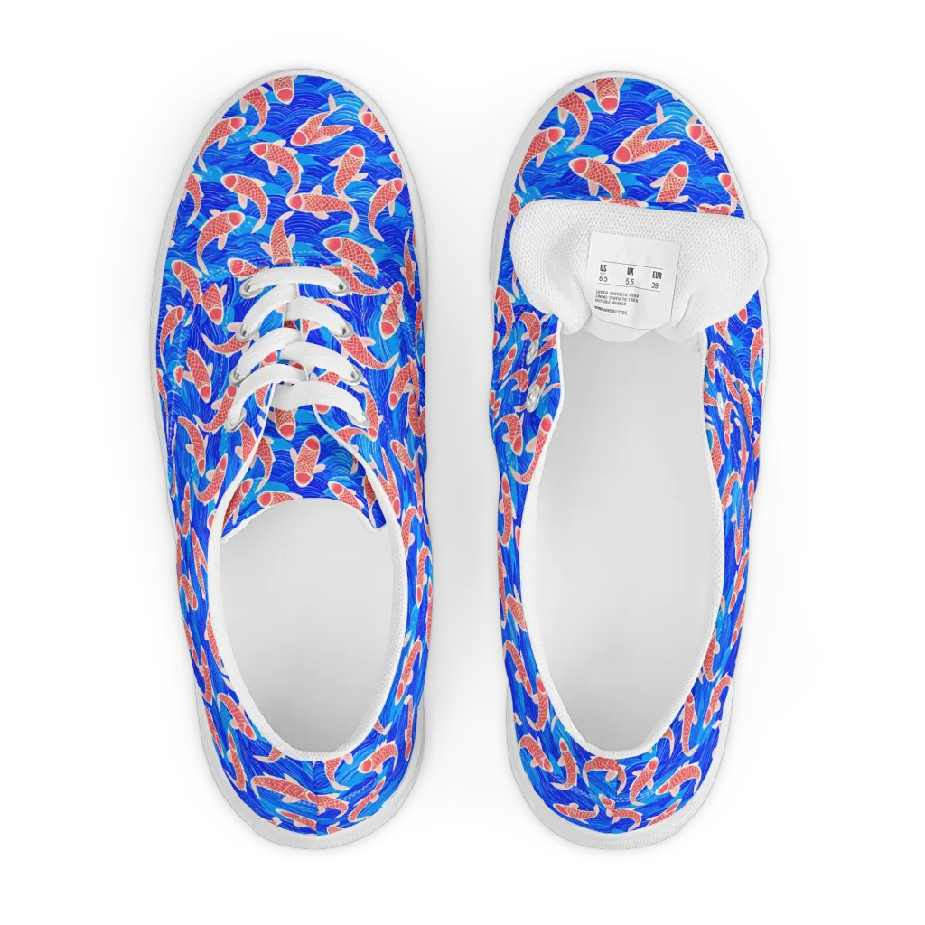 Cobalt Current on Men's Lace-Up Canvas Shoes — Front