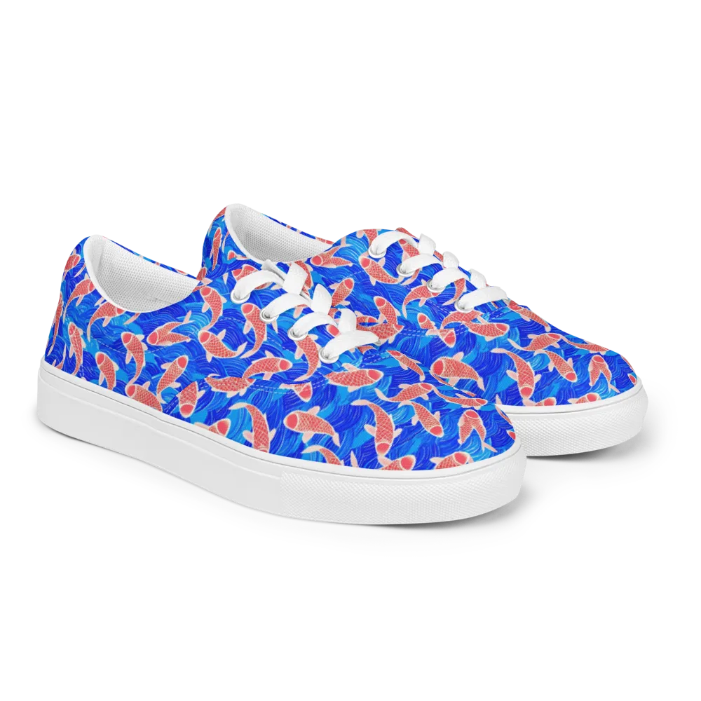 Cobalt Current on Men's Lace-Up Canvas Shoes — Right Front