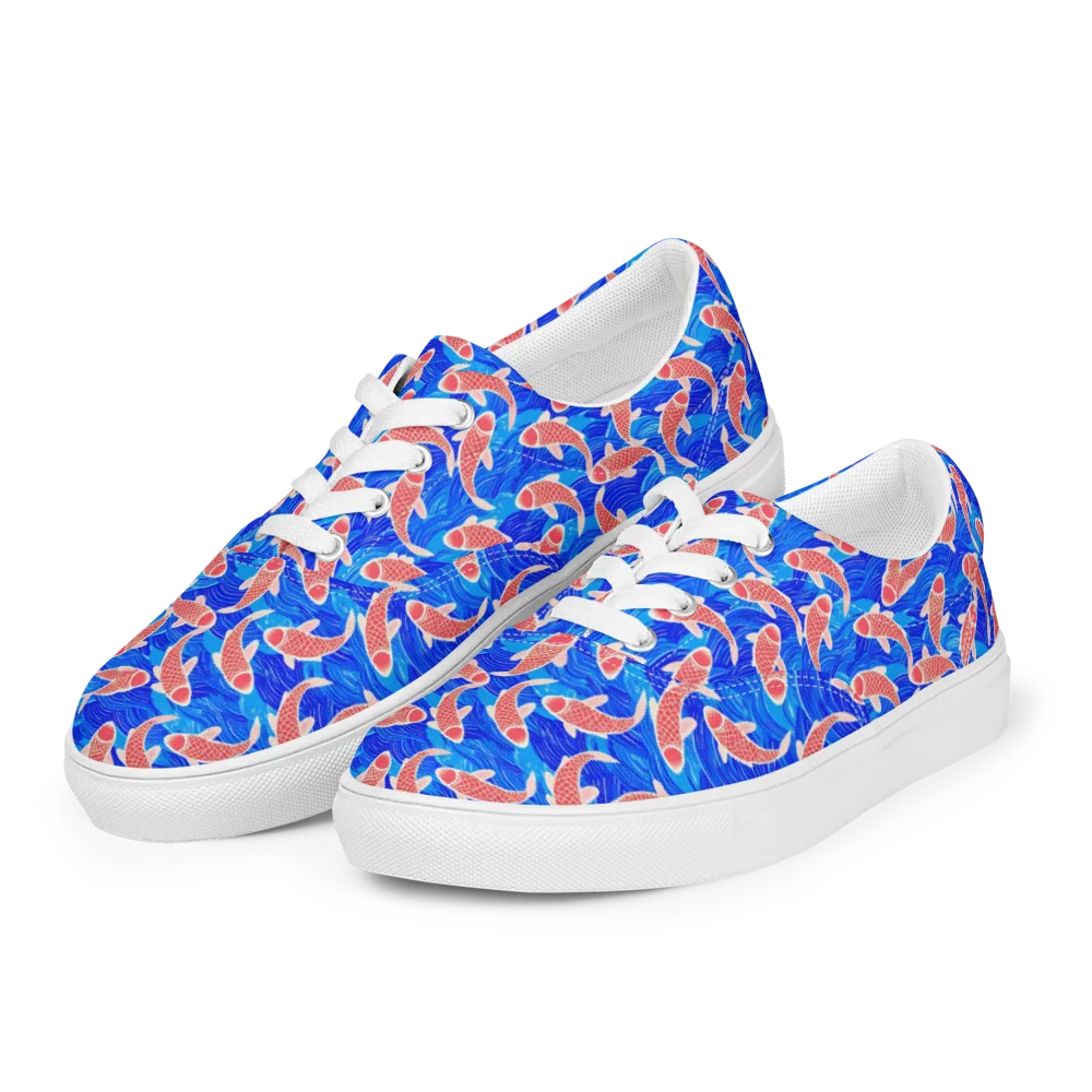 Cobalt Current on Men's Lace-Up Canvas Shoes — Left Front