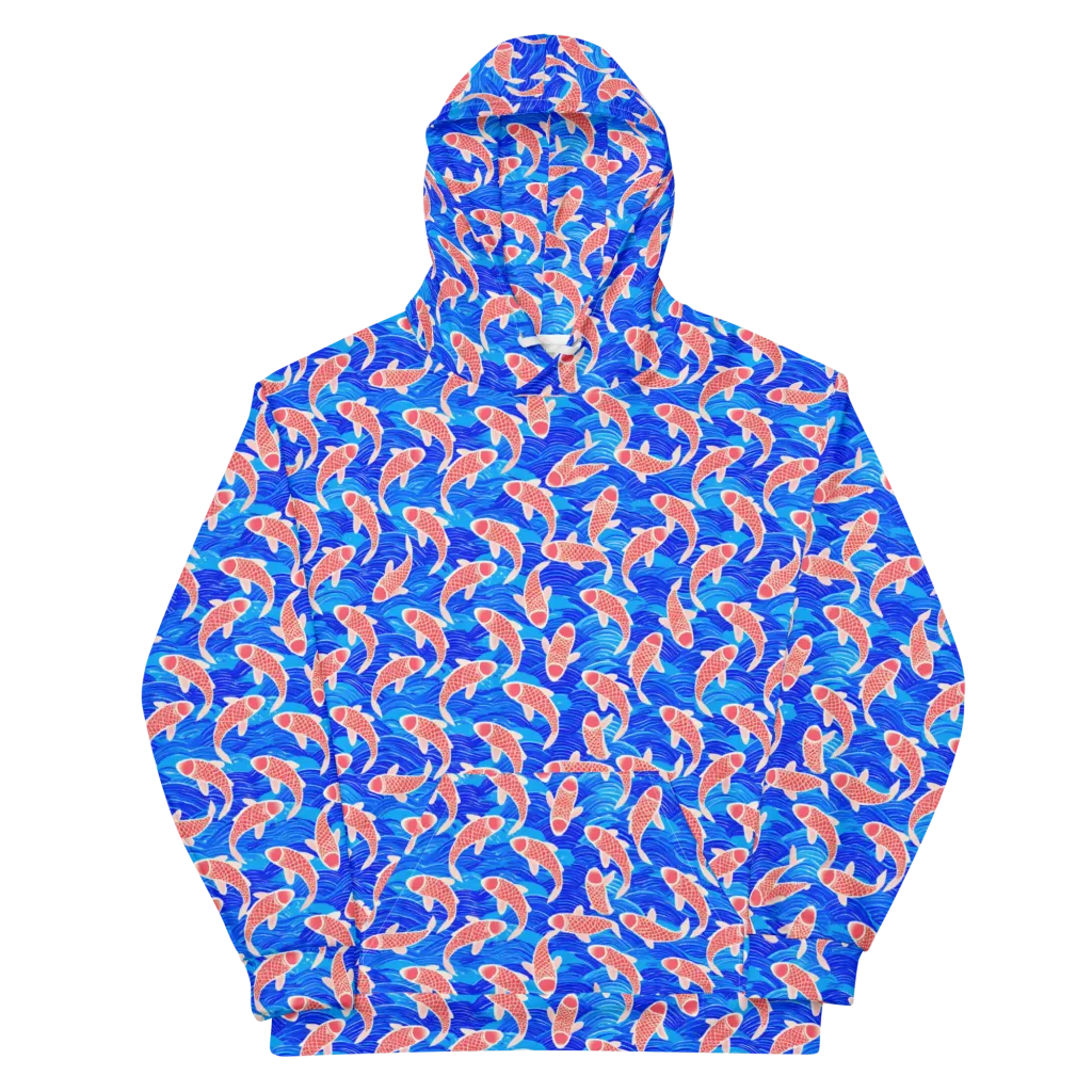 Cobalt Current on Cotton Hoodie — Front