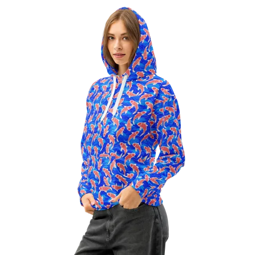Cobalt Current on a Cotton Hoodie