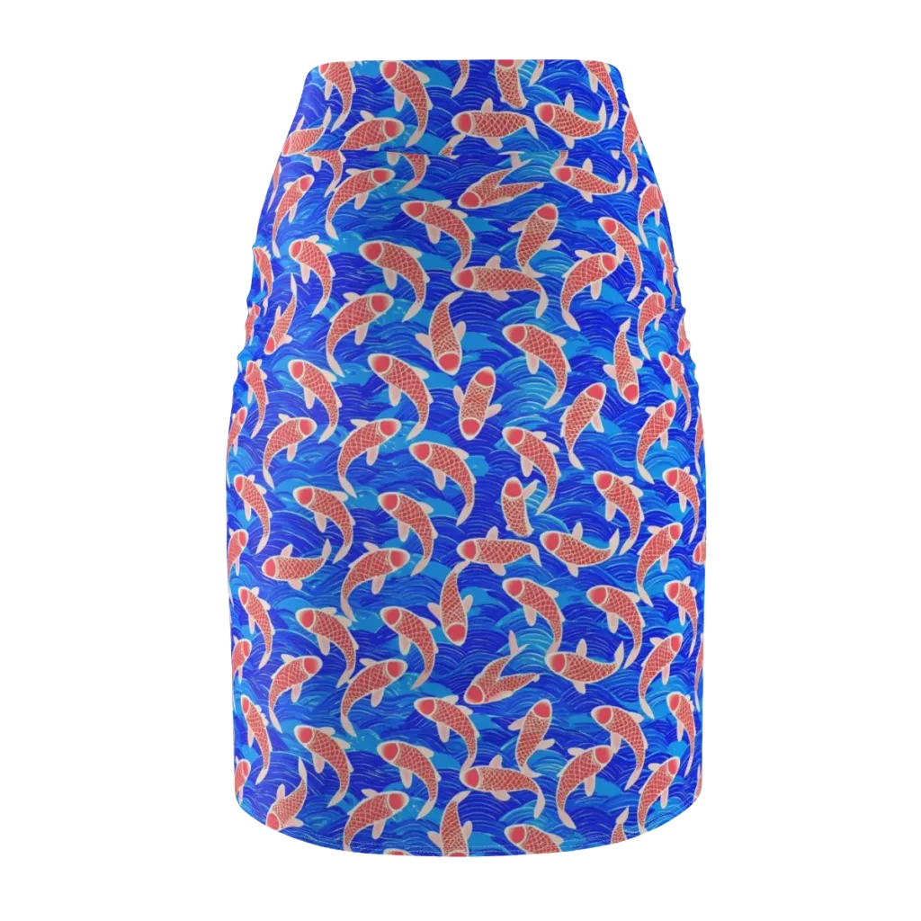 Cobalt Current on Pencil Skirt — Back