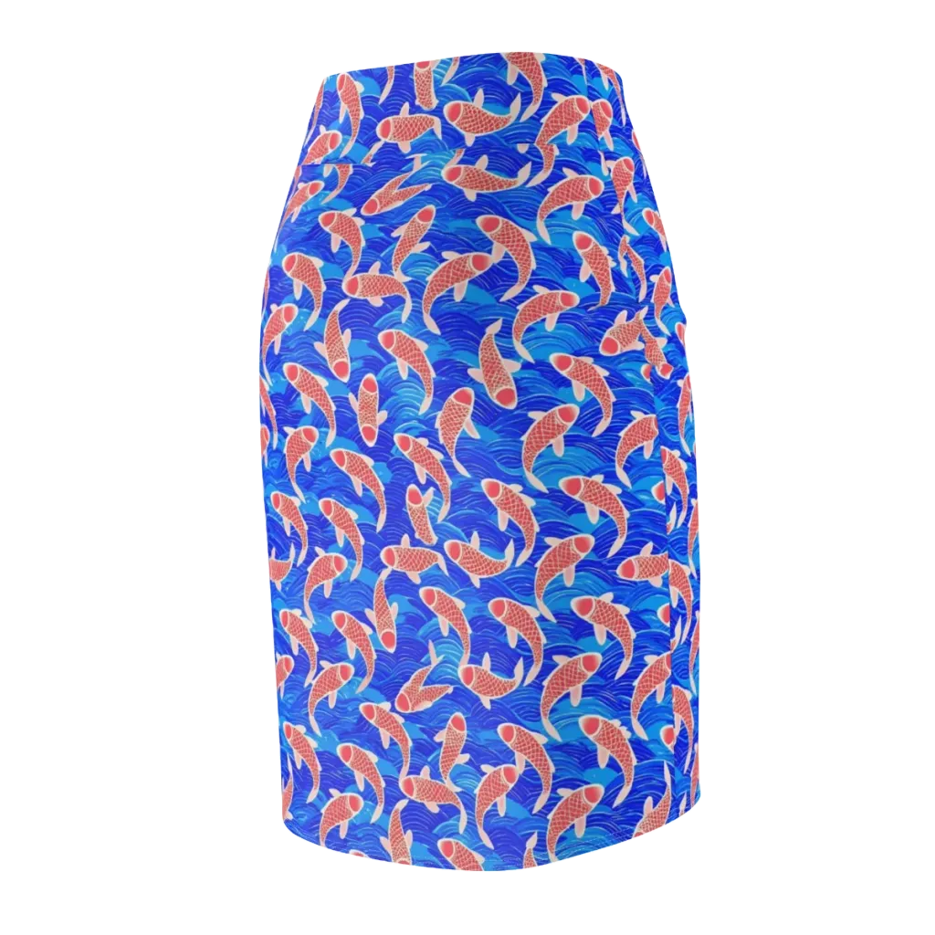 Cobalt Current on Pencil Skirt — Back Side