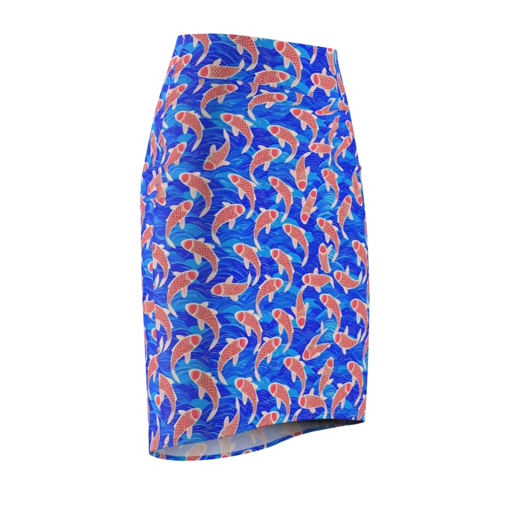 Cobalt Current on Pencil Skirt — Front Side