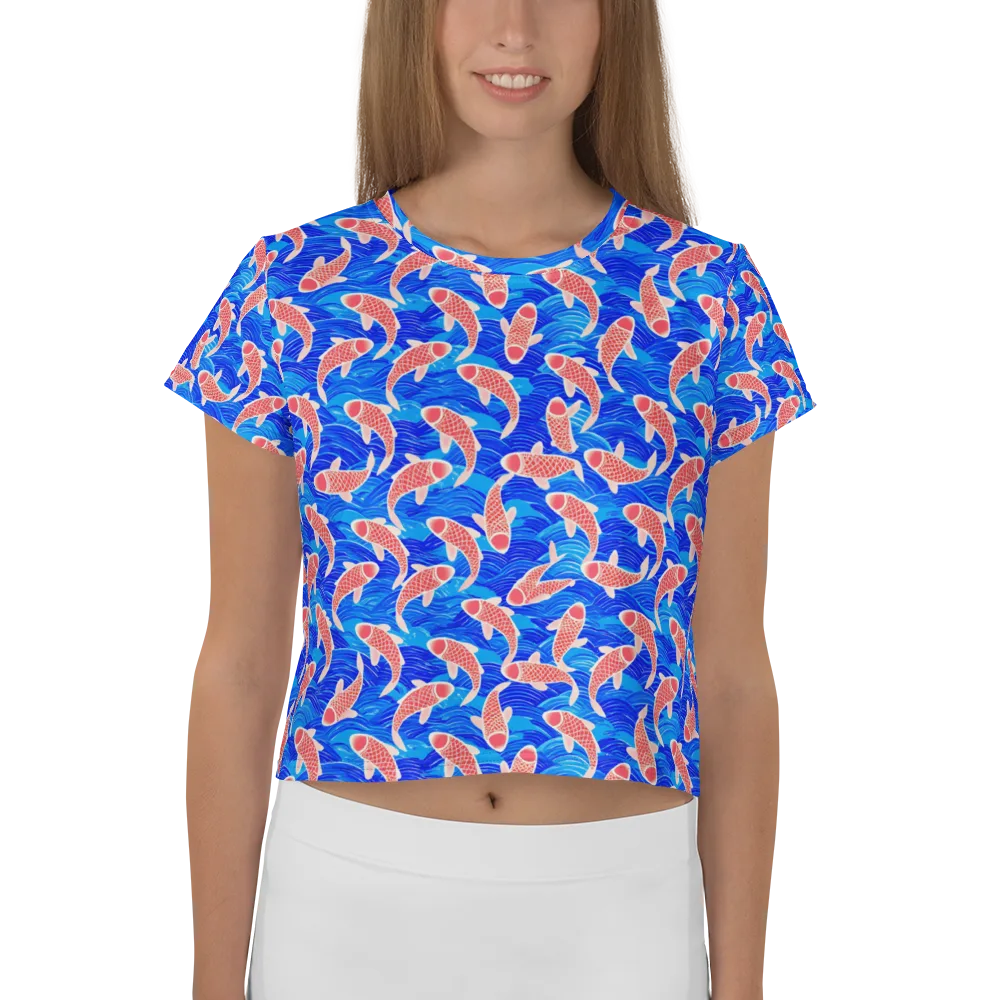 Cobalt Current on Crop Tee — Front