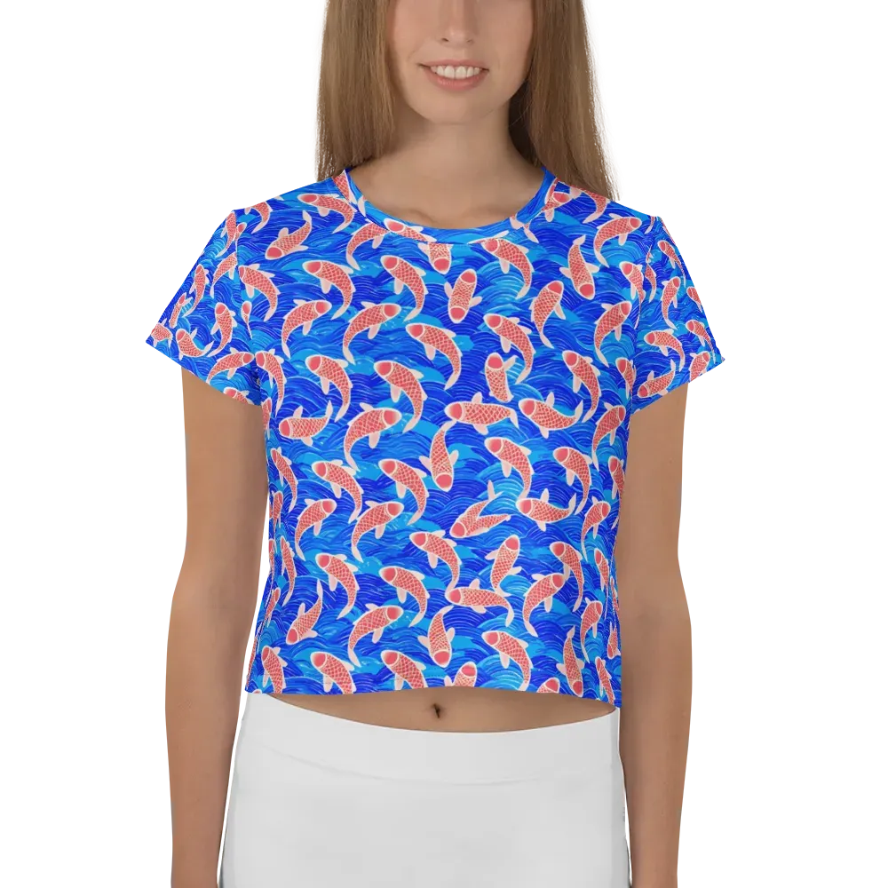 Cobalt Current on Crop Tee — Front