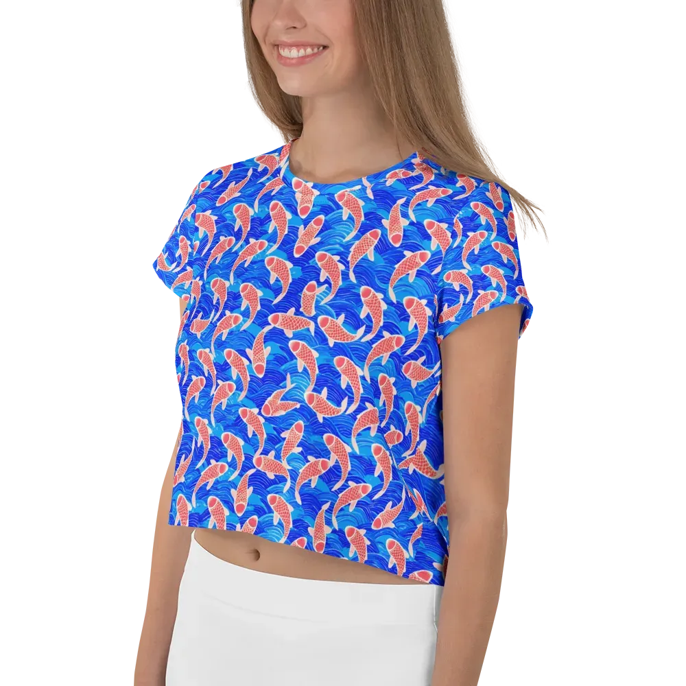 Cobalt Current on Crop Tee — Left