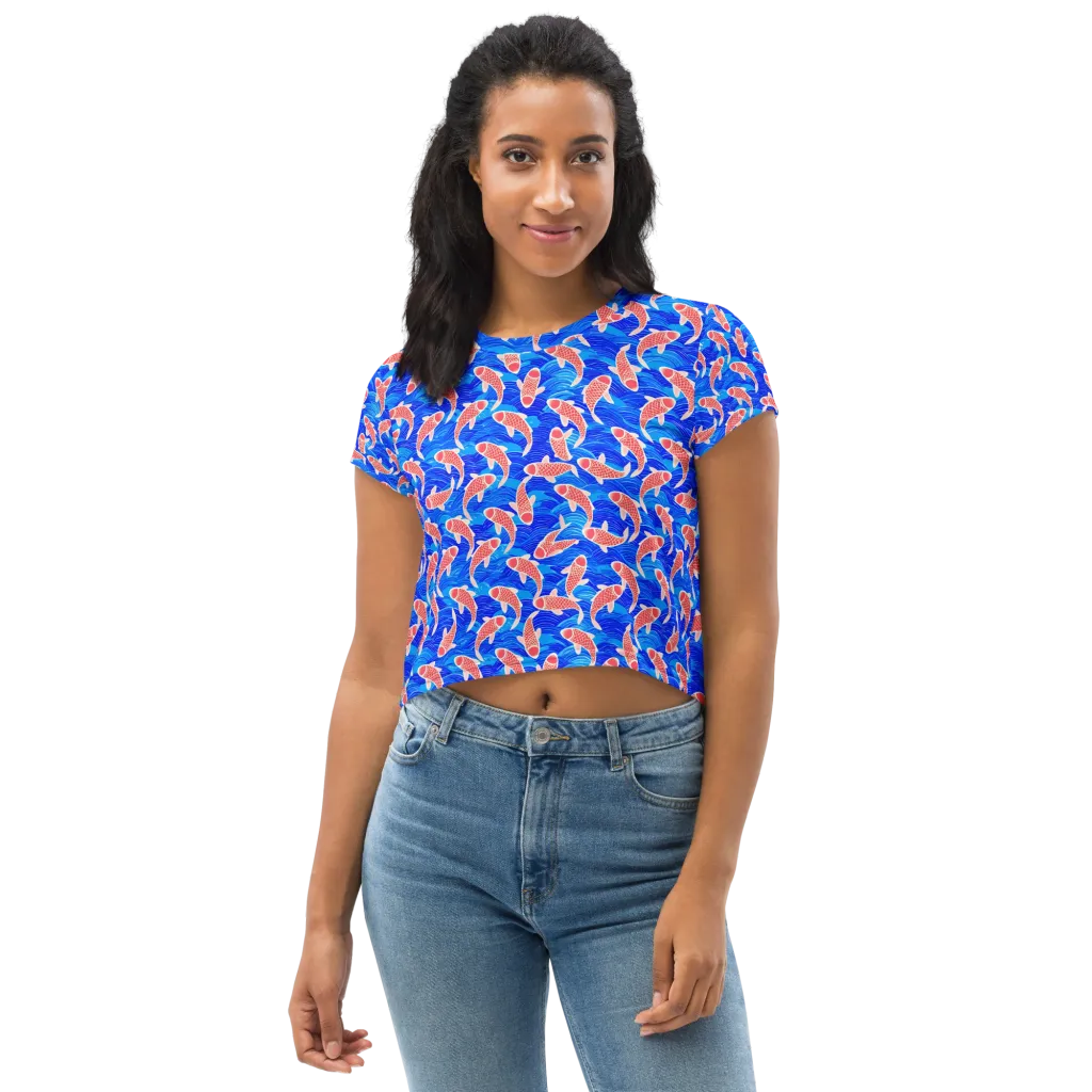 Cobalt Current on Crop Tee — Front