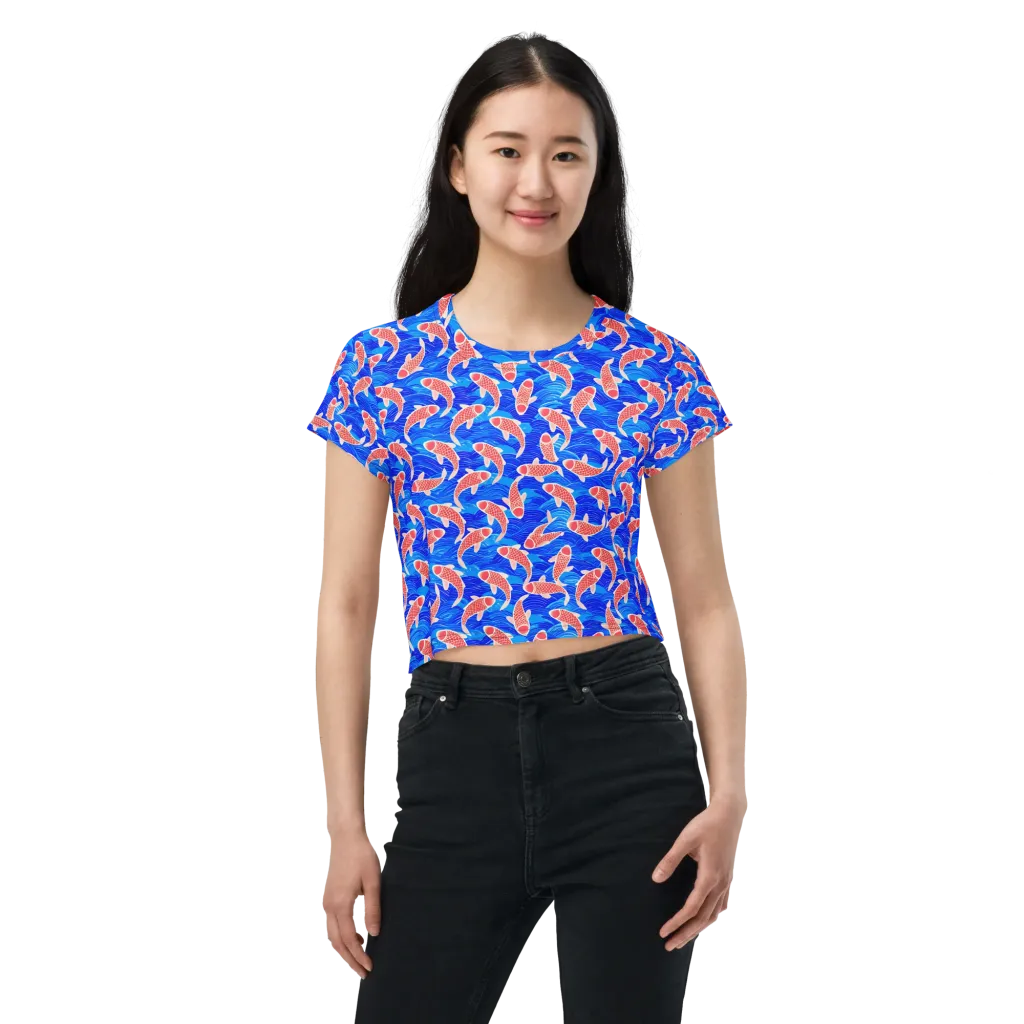 Cobalt Current on Crop Tee — Front