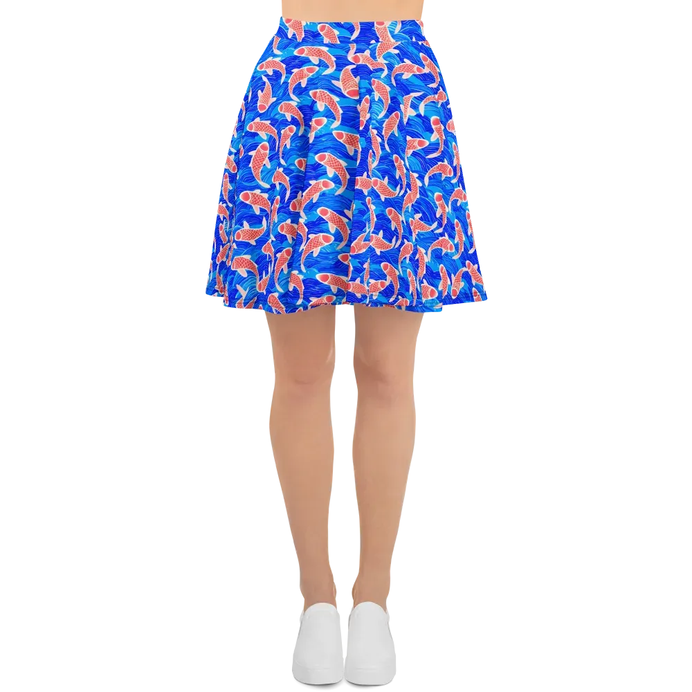Cobalt Current on Skater Skirt — Front