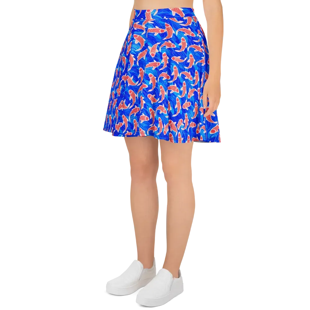 Cobalt Current on Skater Skirt — Left