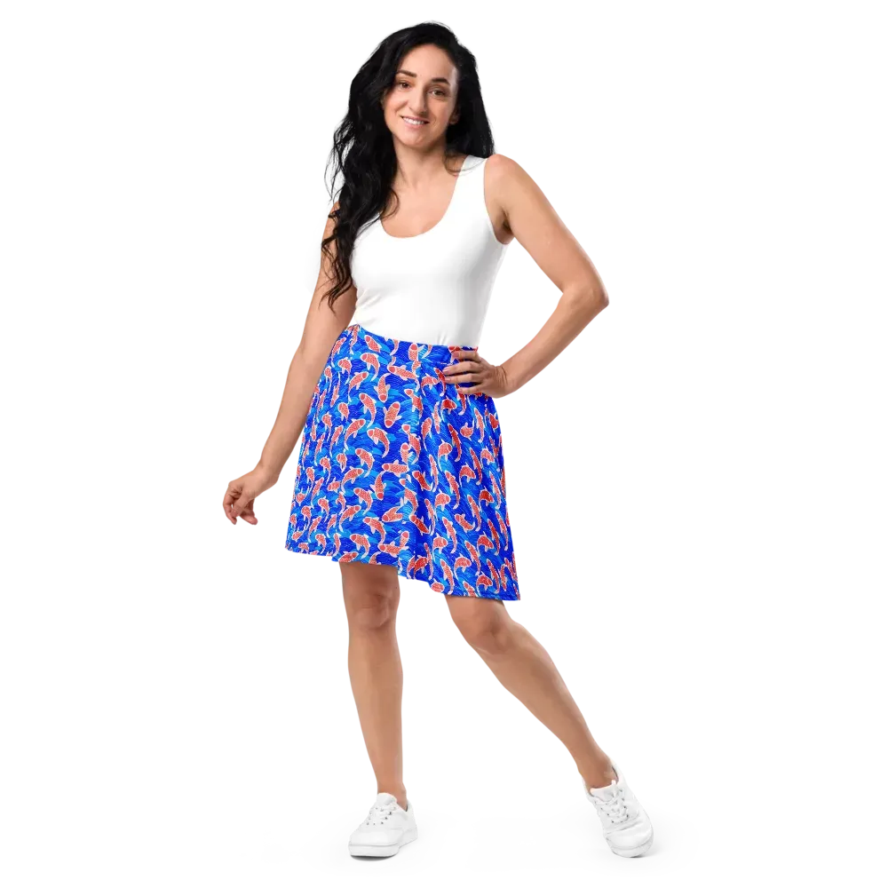 Cobalt Current on Skater Skirt — Front