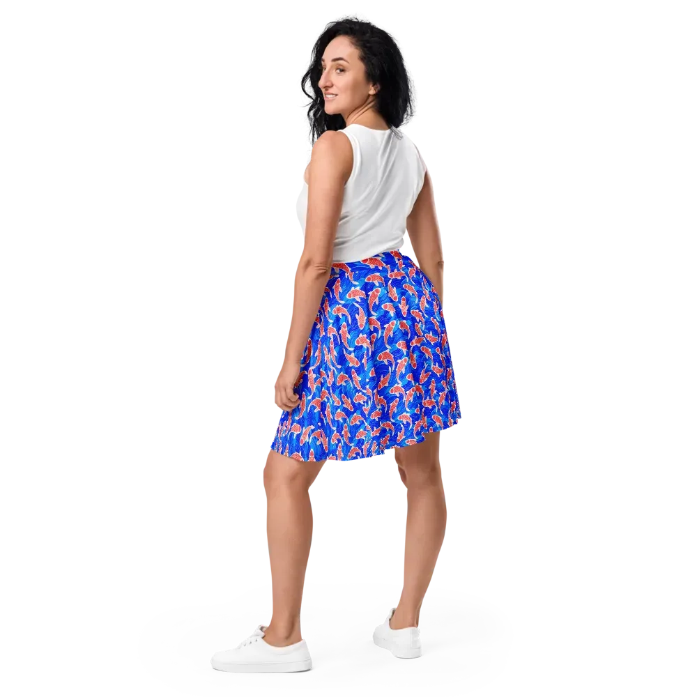 Cobalt Current on Skater Skirt — Back