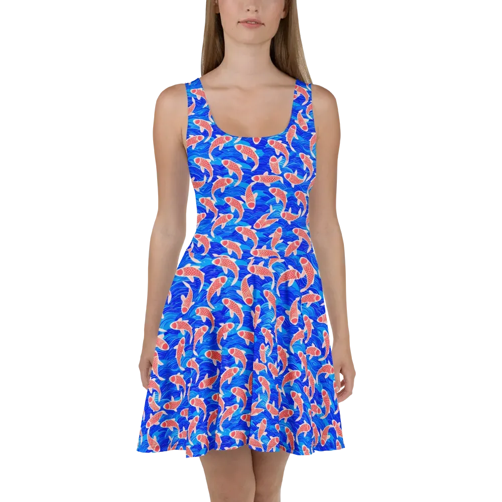 Cobalt Current on Skater Dress — Front