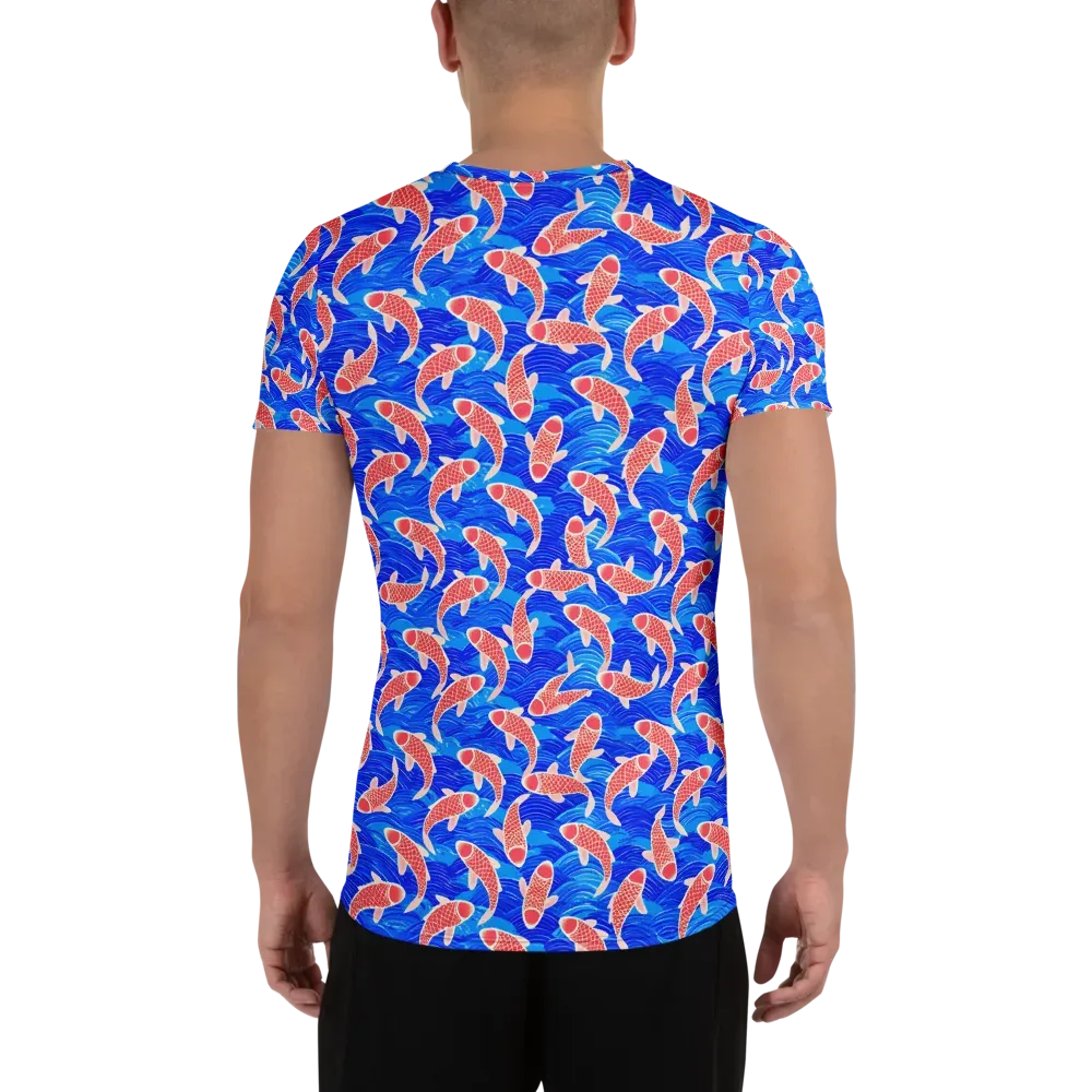 Cobalt Current on Men's Athletic T-Shirt — Back