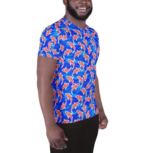 Cobalt Current on a Men's Athletic T-Shirt