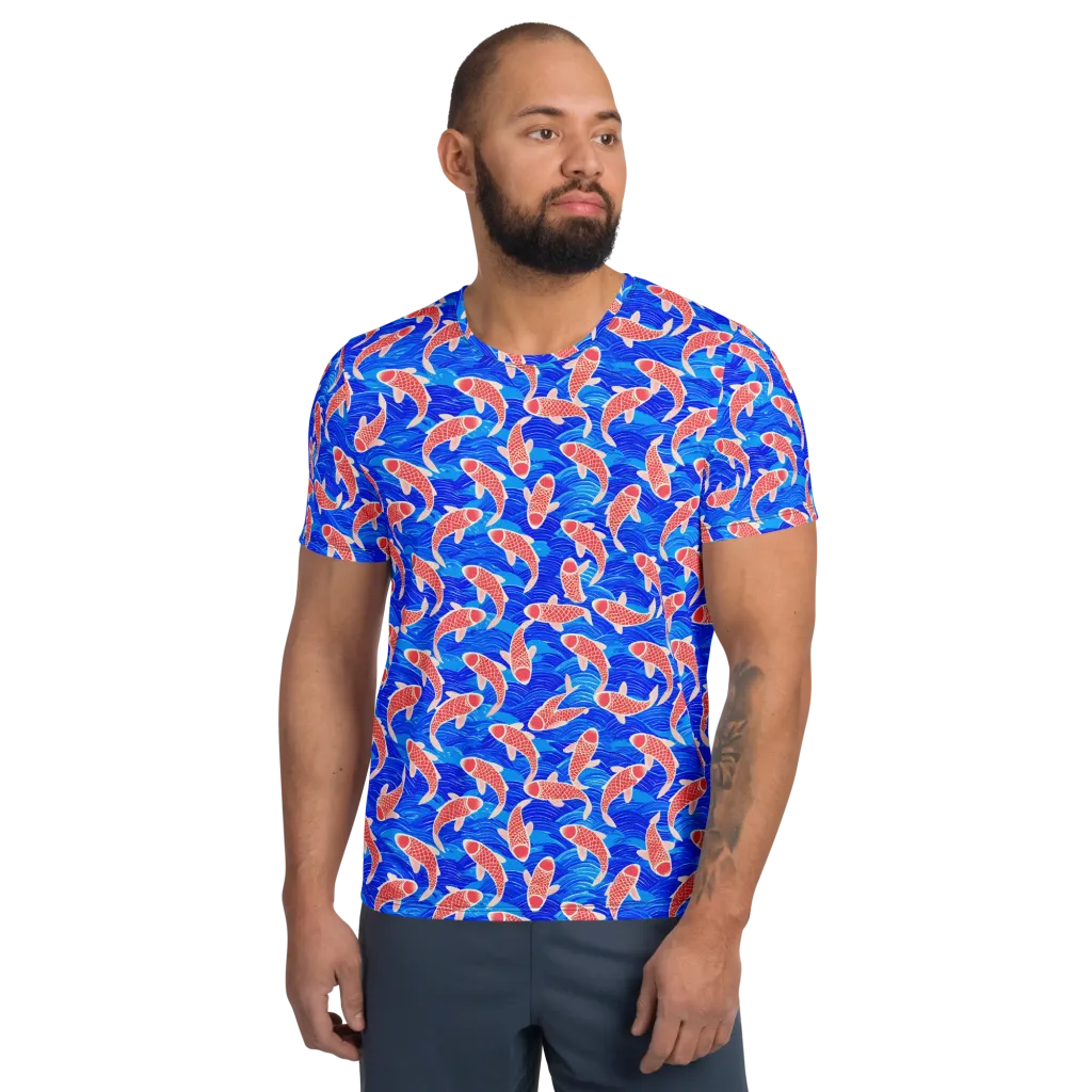 Cobalt Current on Men's Athletic T-Shirt — Front
