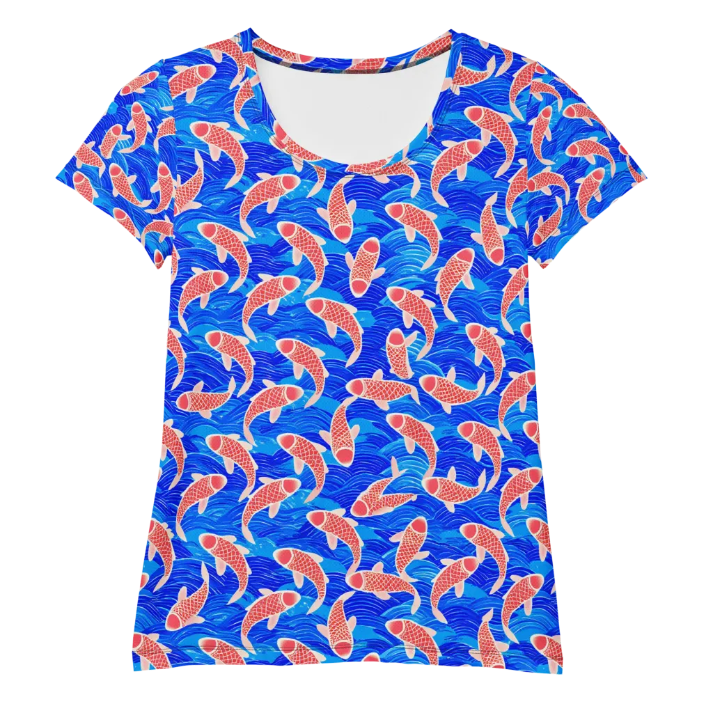 Cobalt Current on Women's Athletic T-Shirt — Front