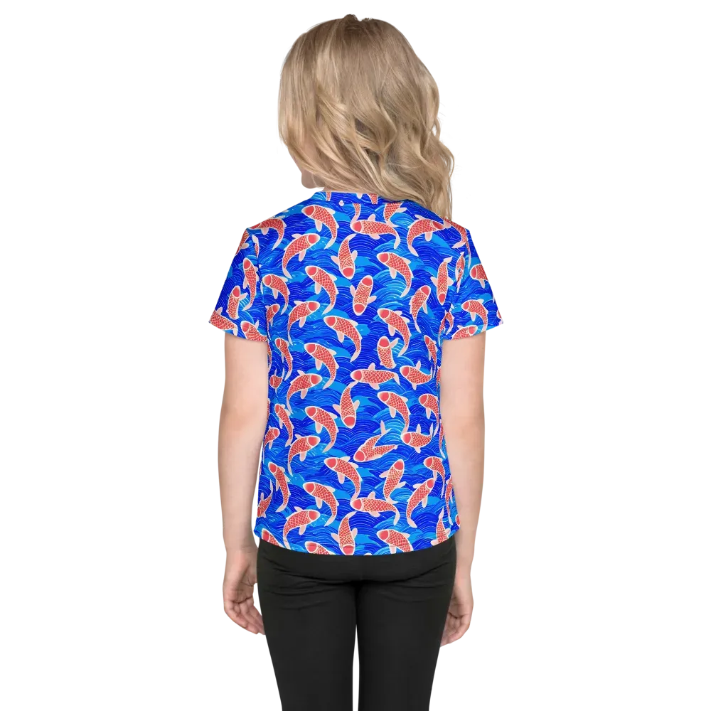 Cobalt Current on Kids Crew Neck T-Shirt — Back
