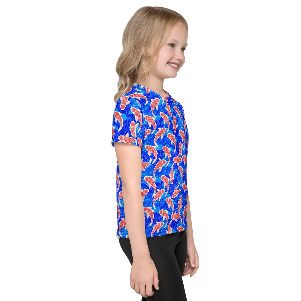 Cobalt Current on Kids Crew Neck T-Shirt — Right