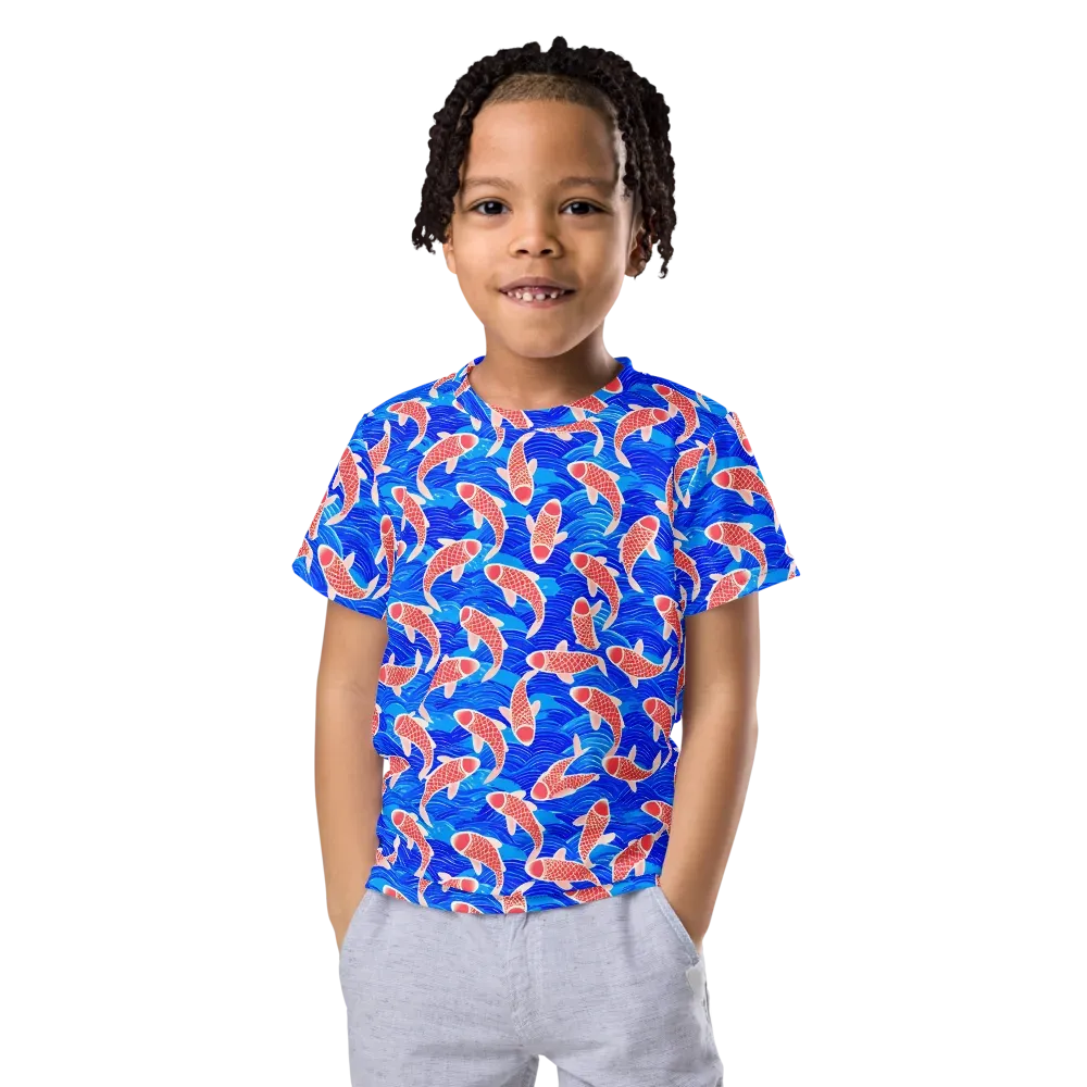 Cobalt Current on Kids Crew Neck T-Shirt — Front