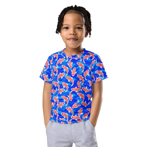 Cobalt Current on a Kids Crew Neck T-Shirt