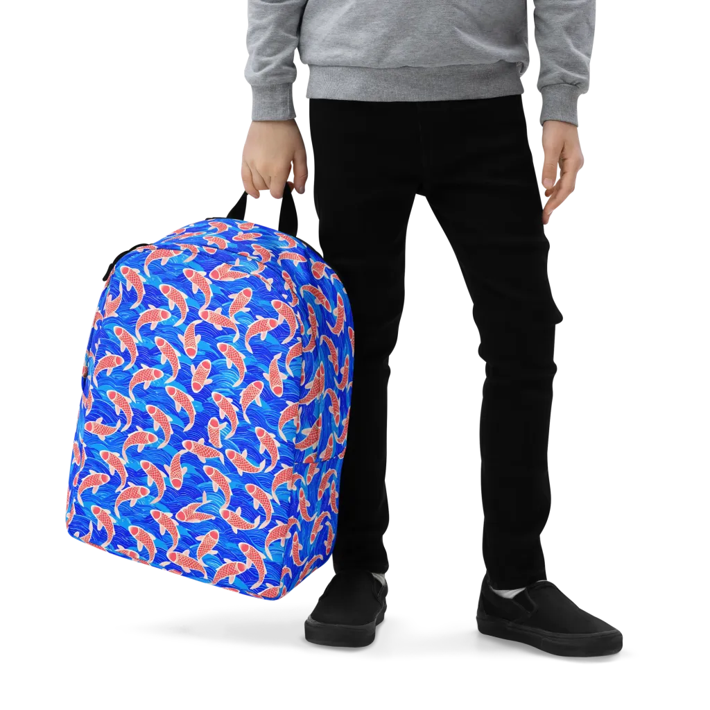 Cobalt Current on Minimalist Backpack — Zoomed-in