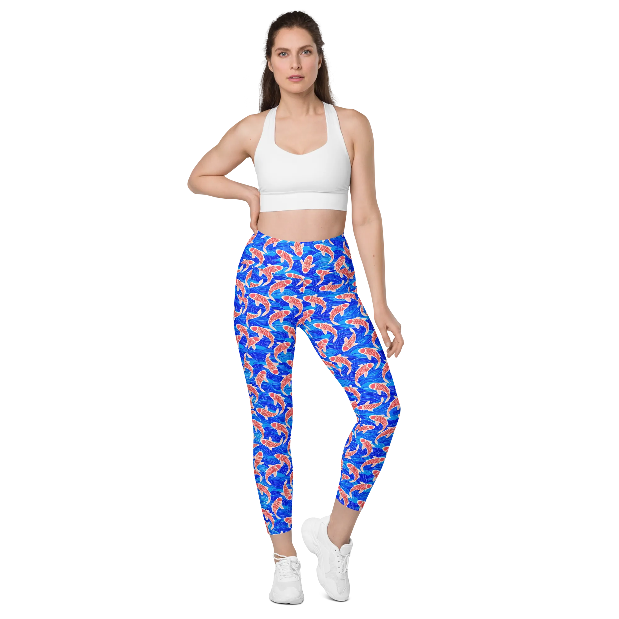 Cobalt Current on Leggings with Pockets — Front