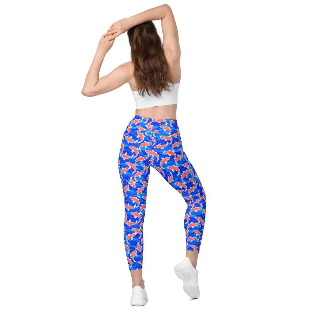 Cobalt Current on Leggings with Pockets — Back