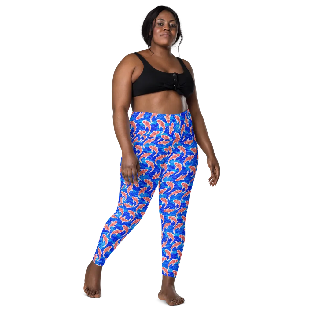 Cobalt Current on Leggings with Pockets — Front