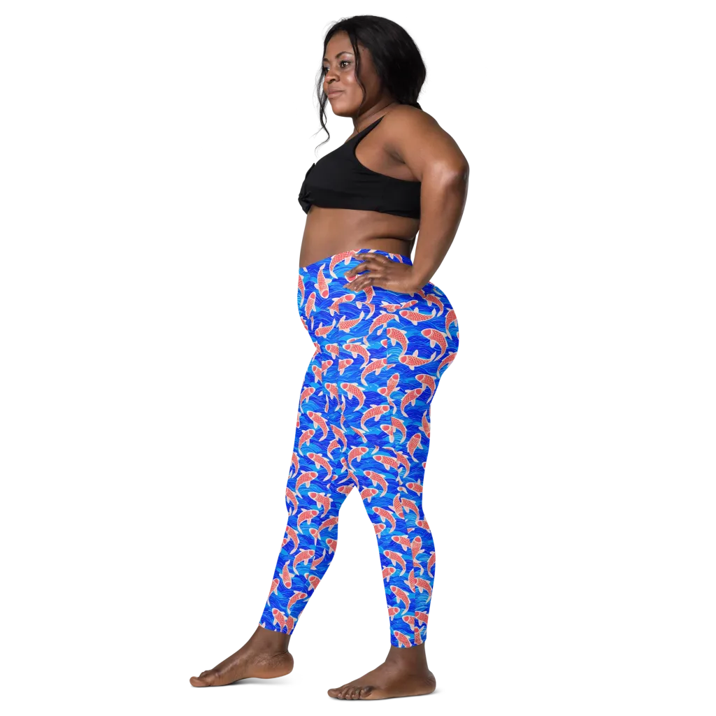 Cobalt Current on Leggings with Pockets — Left