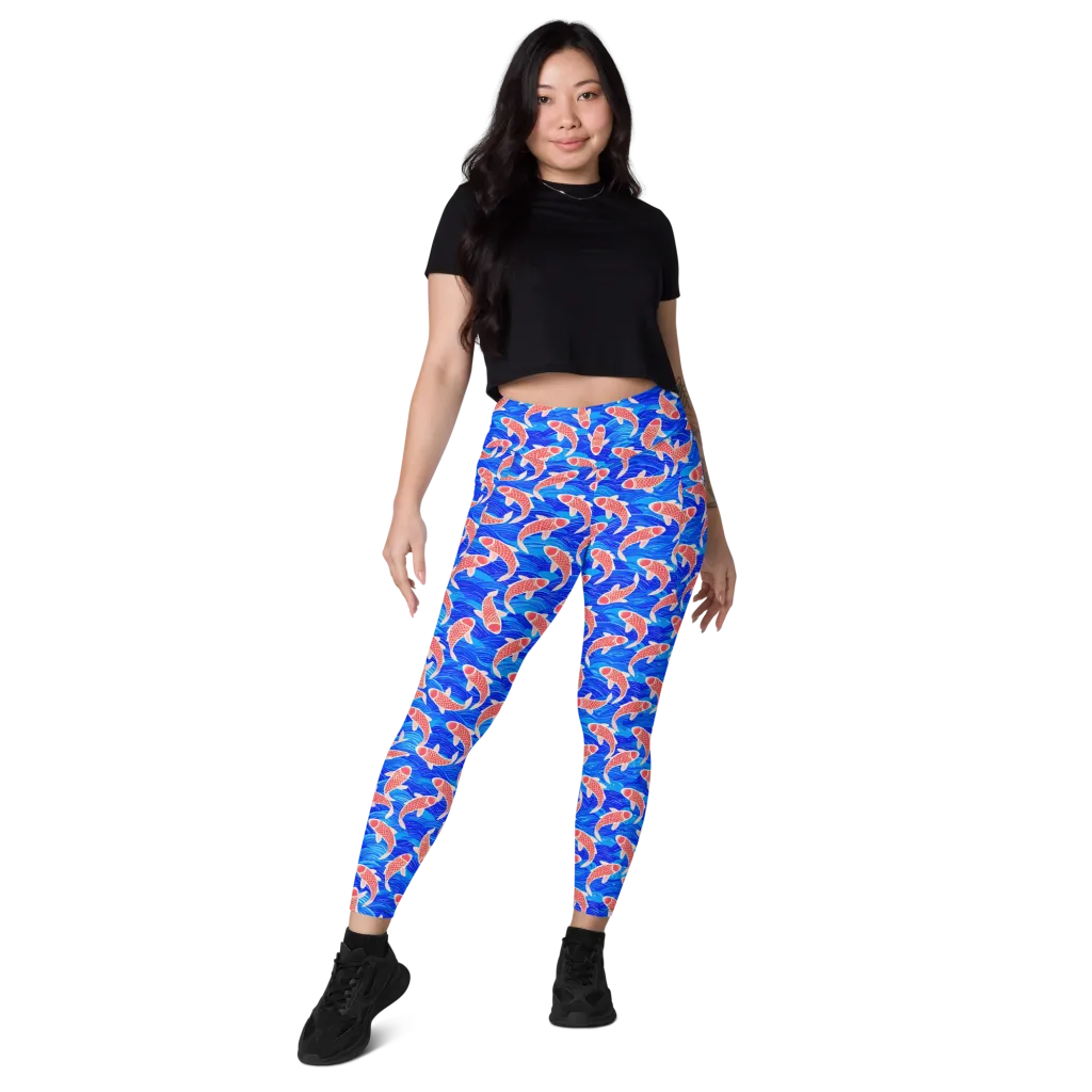 Cobalt Current on Leggings with Pockets — Front
