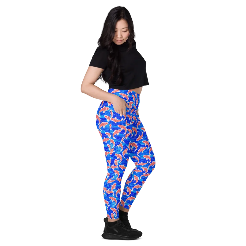 Cobalt Current on Leggings with Pockets — Right