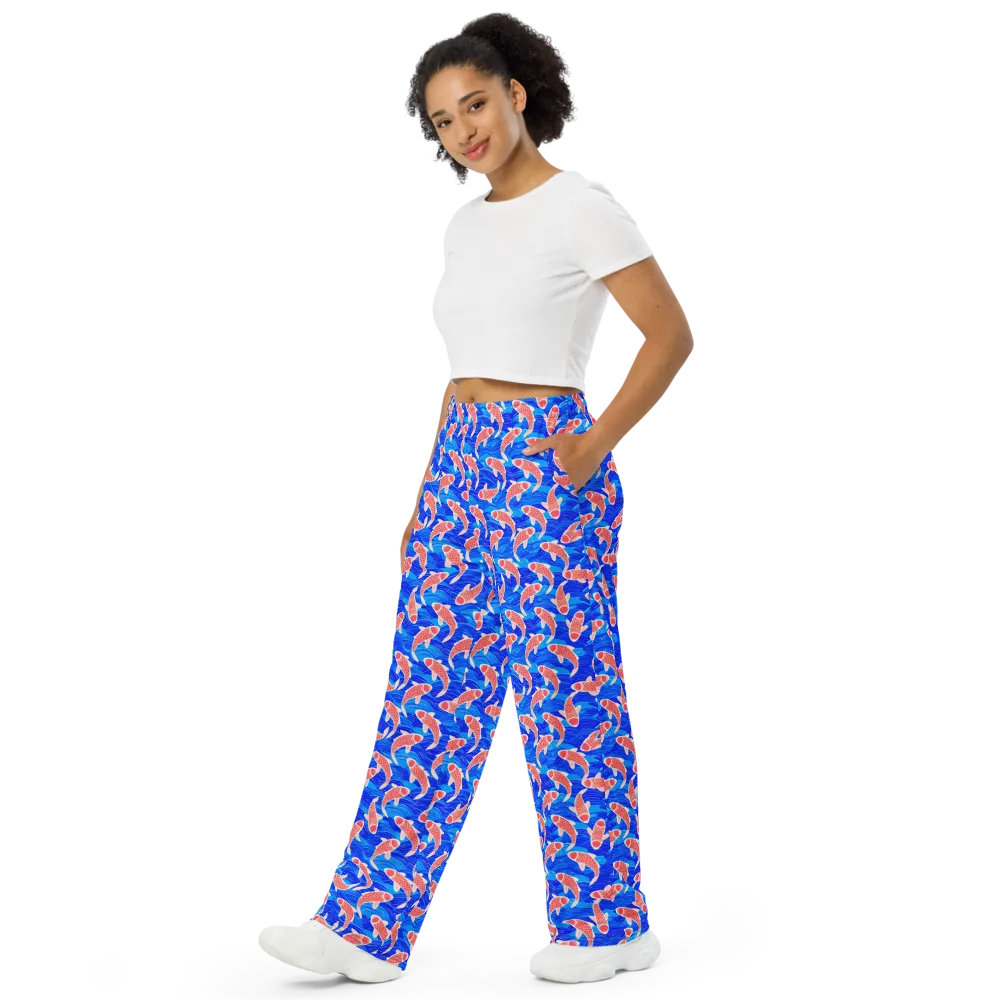 Cobalt Current on Wide-Leg Pants — Left Front