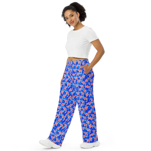 Cobalt Current on a Wide-Leg Pants
