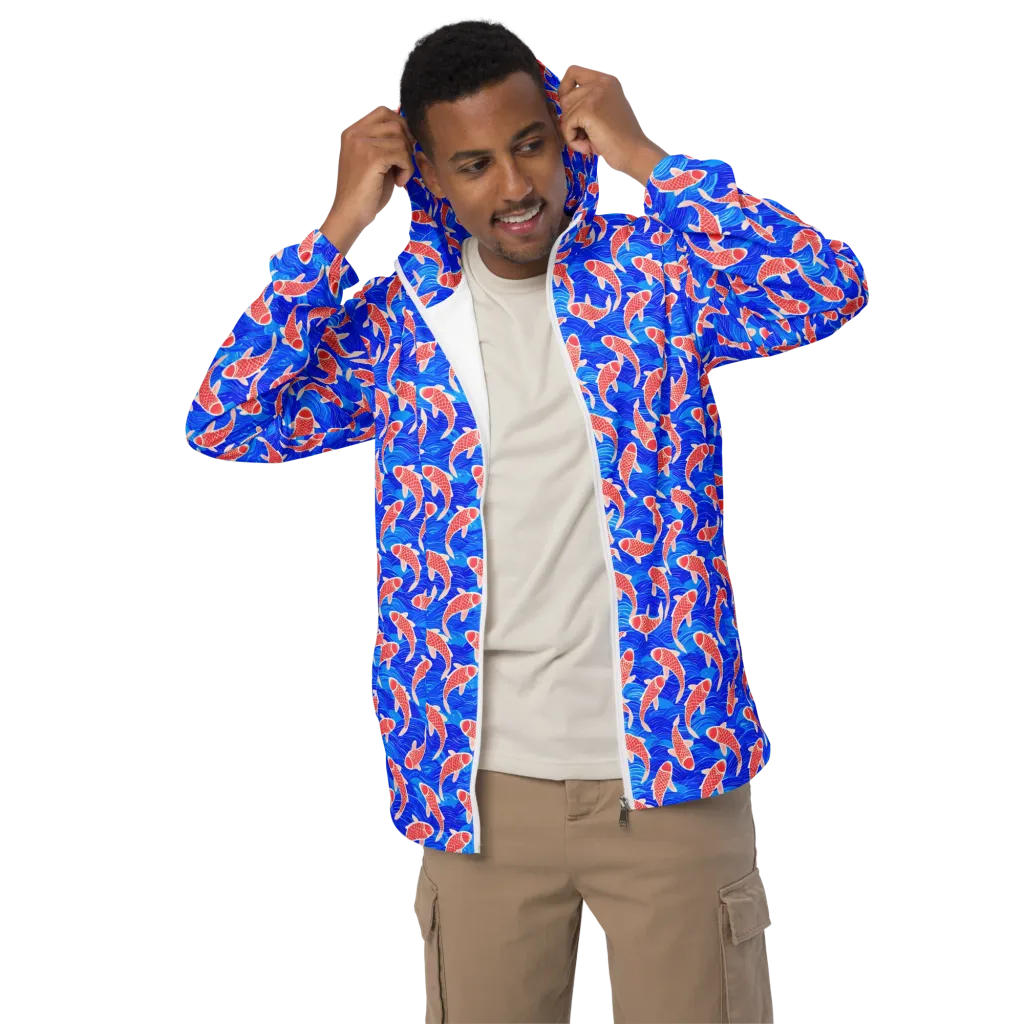 Cobalt Current on Men's Windbreaker — Front