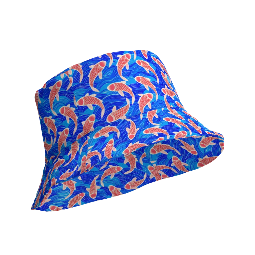 Cobalt Current on Reversible Bucket Hat — Product details Outside