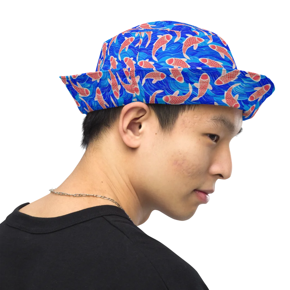 Cobalt Current on Reversible Bucket Hat — Right Outside