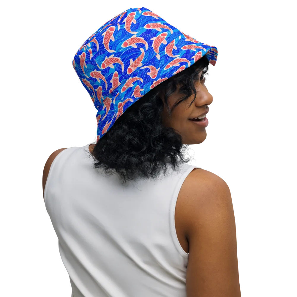 Cobalt Current on Reversible Bucket Hat — Right Outside