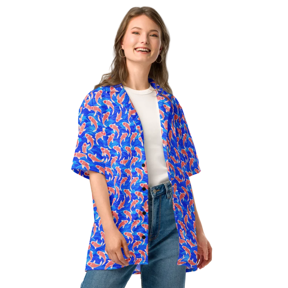 Cobalt Current on Button Shirt — Front