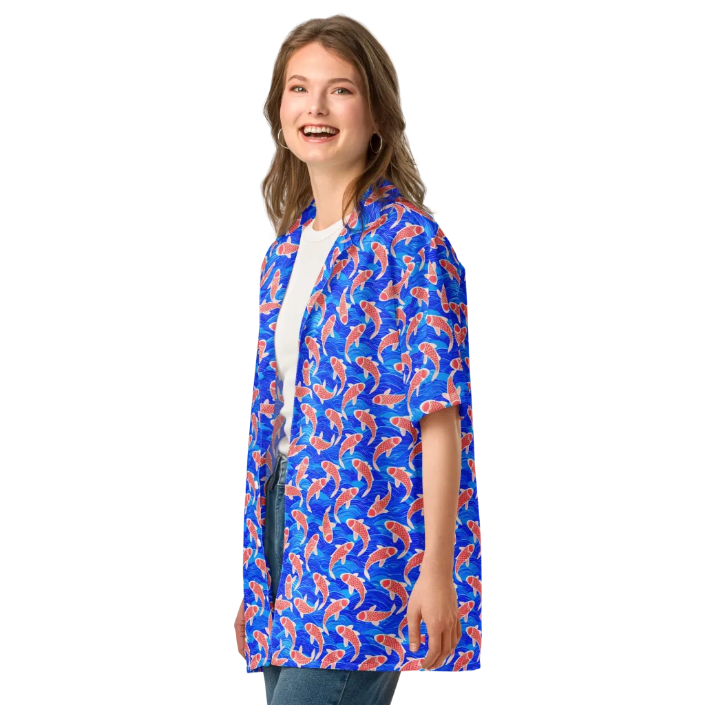 Cobalt Current on Button Shirt — Left Front