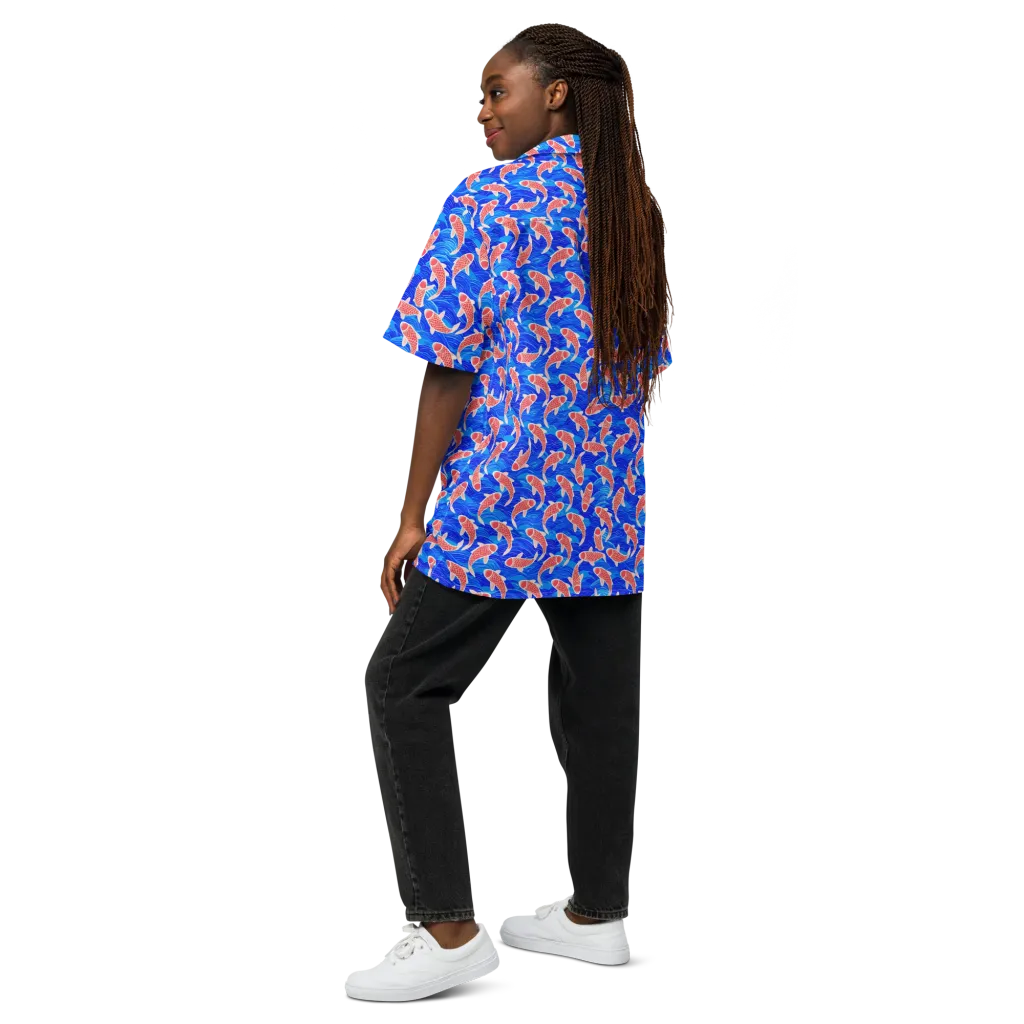 Cobalt Current on Button Shirt — Back