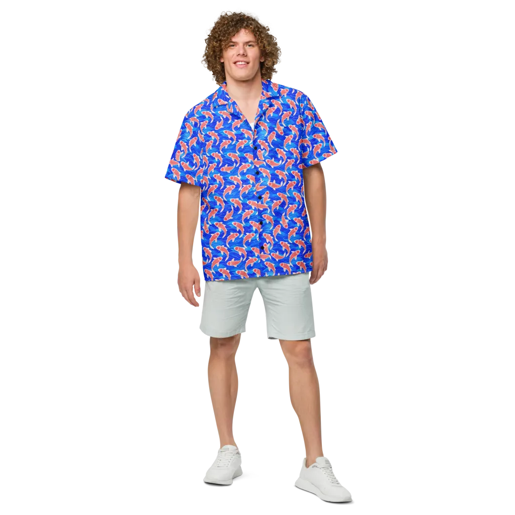 Cobalt Current on Button Shirt — Front