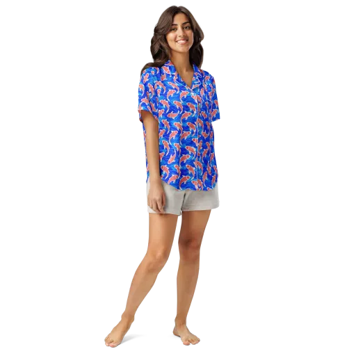 Cobalt Current on a Women's Short Sleeve Pajama Top
