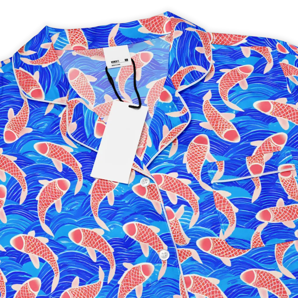 Cobalt Current on Women's Short Sleeve Pajama Top — Product details