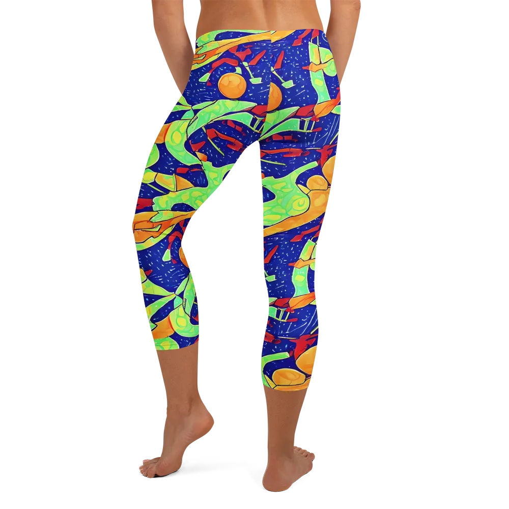Prism Koi on Capri Leggings — Back